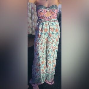 Floral Strapless Jumpsuit